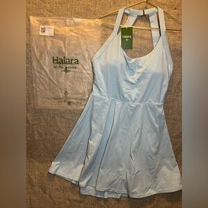 Softlyzero Airy Backless Twisted Cool Touch Dance Active Dress Loka Blue Size L